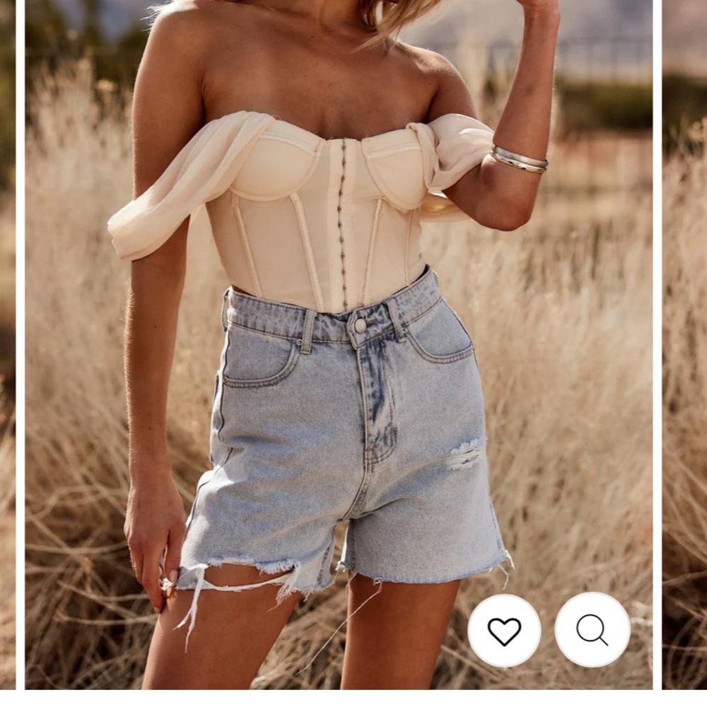 12th Tribe Cream Corset Top
